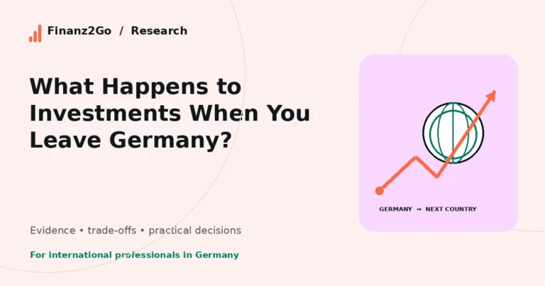 What Happens to Your Investments When You Leave Germany? 1 leaving Germany — Finanz2Go research illustration