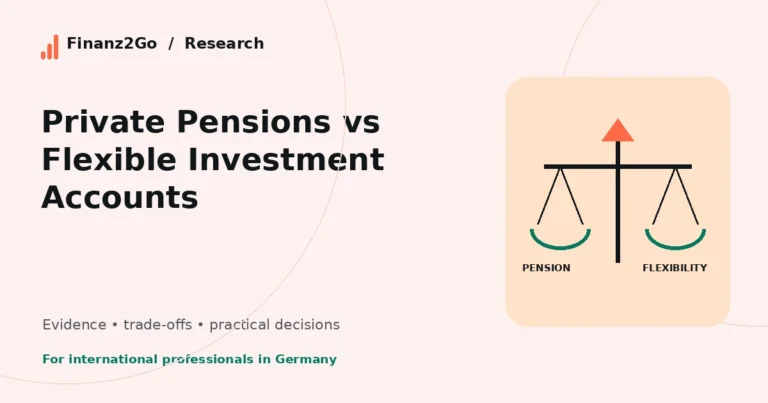 German Private Pensions vs Flexible Investment Accounts: A Decision Framework 1 private pension vs investment account — Finanz2Go research illustration